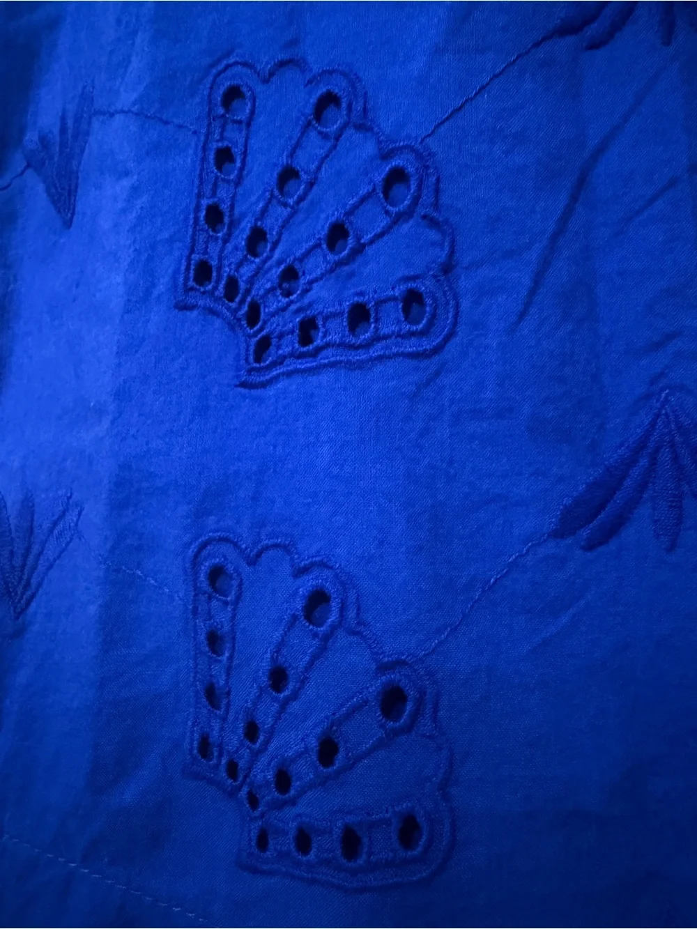 St. John's Bay Cobalt Blue Embroidered Sleeveless Tank - Picture 5 of 9